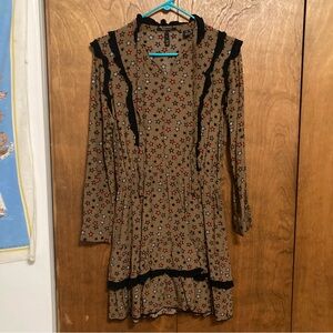 COPY - Anthropologie Scotch & Soda star print long sleeve ruffled mini dress